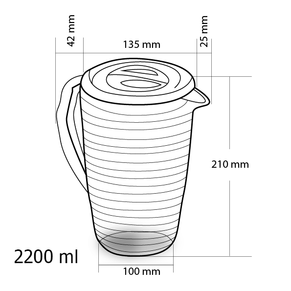 Light plastic Pitcher 2200 ml. 1610-569