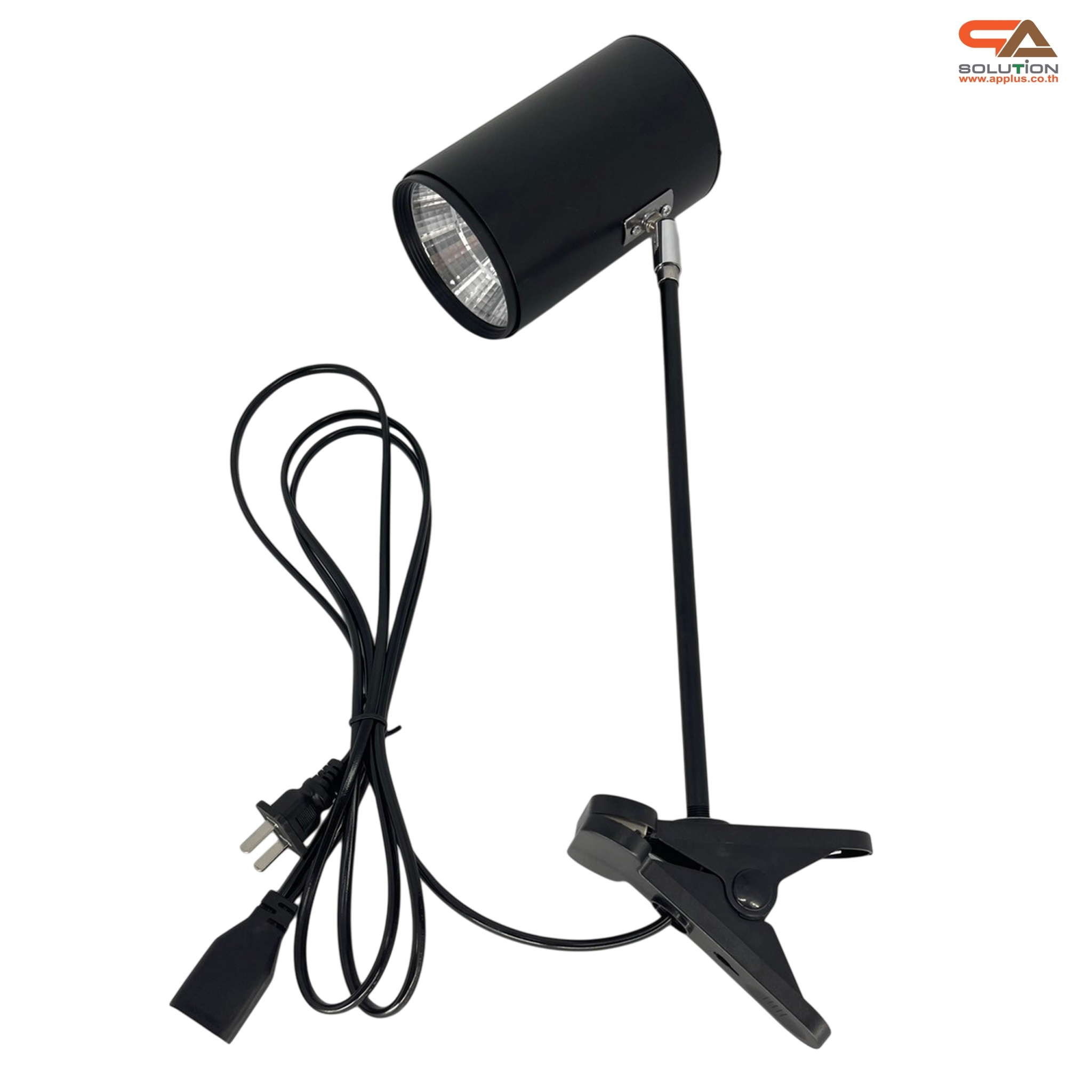 โคมไฟ ทรงกระบอก สีดำ รุ่นหนีบ แสงแดด 30 w ใช้กับโครงแบคดรอบไวนิล