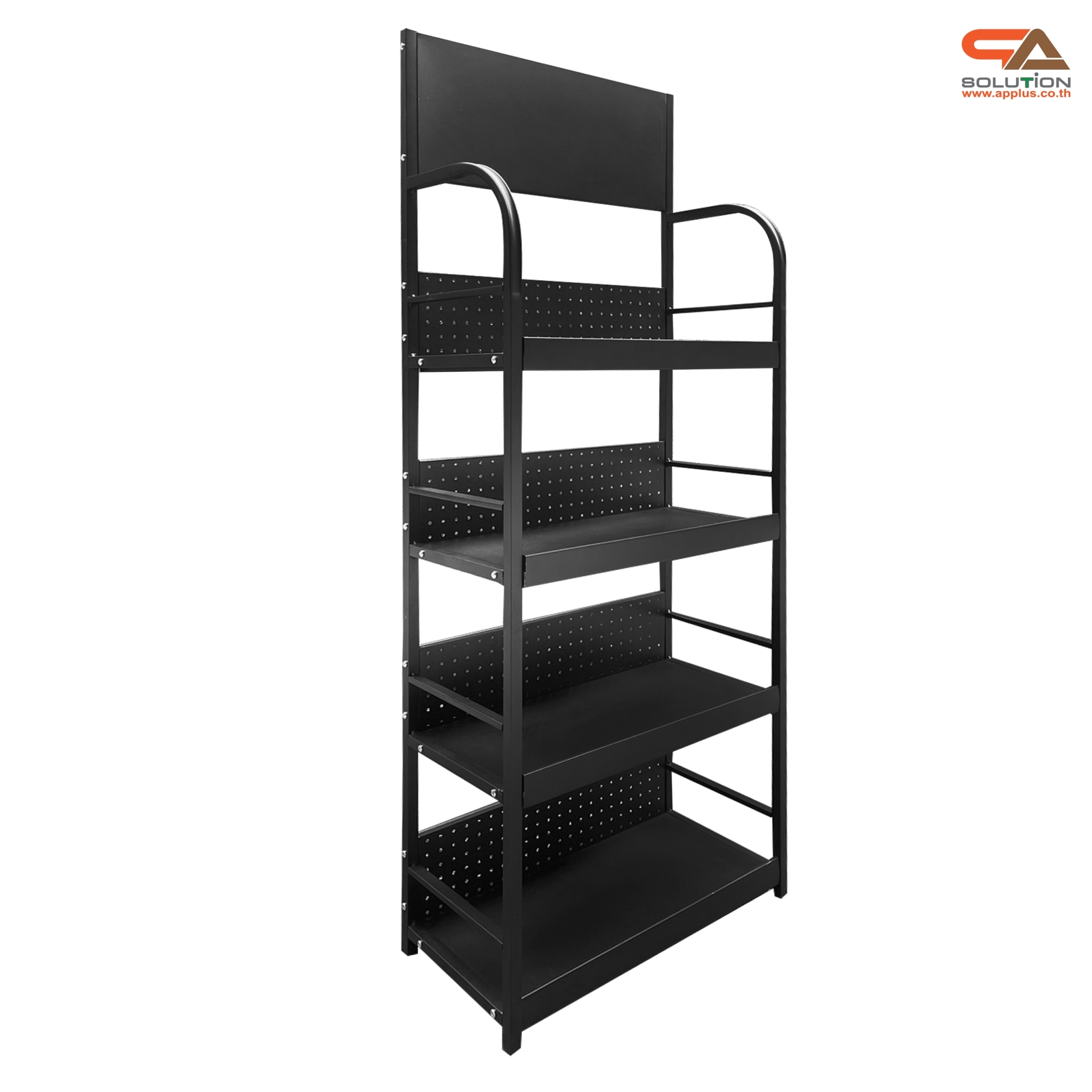 ชั้นวางสินค้าเหล็ก 4 ชั้น สีดำ ขนาด (W)60 x (D)30 x (H)160 ซม. ถอดประกอบได้
