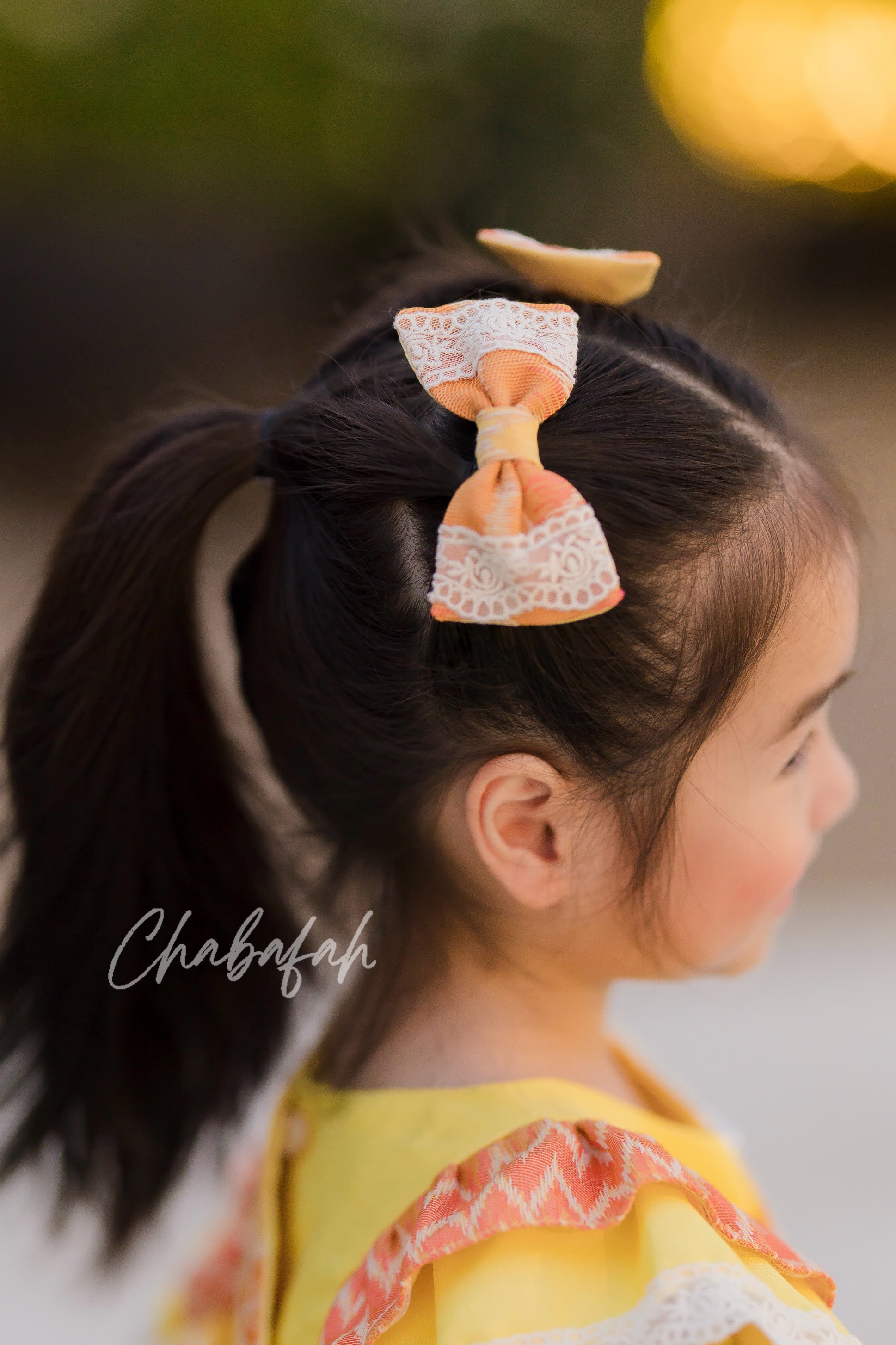 (ขายเป็นคู่) กิ๊ฟติดผมผ้าไทย แบรนด์ Chabafah