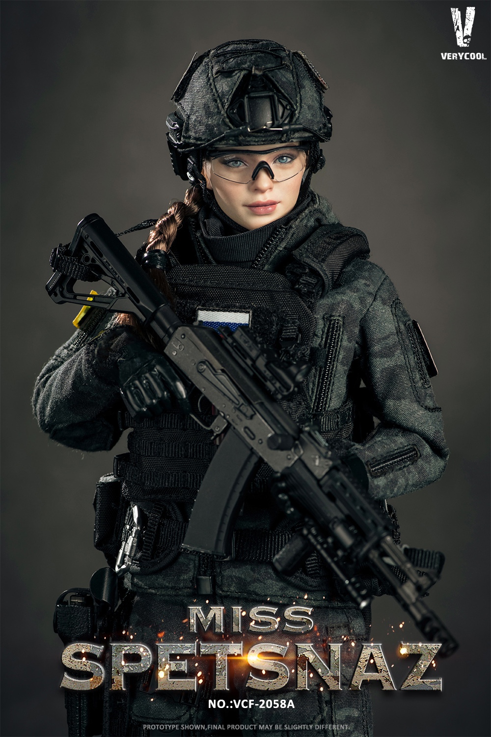 VERYCOOL VCF-2058A 1/6 MCB Camouflage - Russian Special Combat Women Soldier (Black Vest Set)