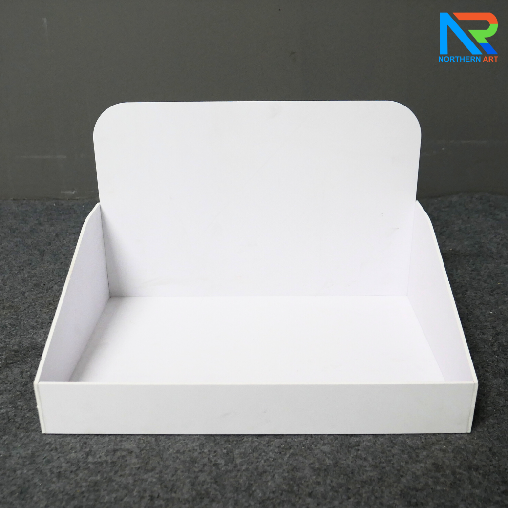 ชั้นวางสินค้าตั้งโต๊ะ ขนาด (W)40 x (D)30 x (H)23 cm. วัสดุพลาสวูดหนา 3-5 มม.