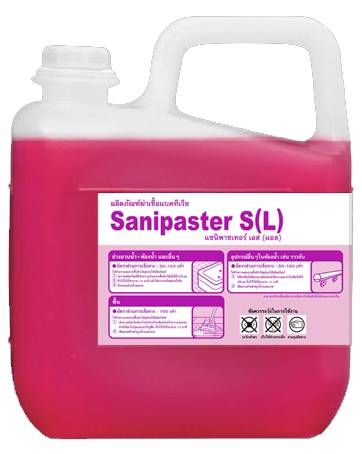 น้ำยาทำความสะอาดพร้อมฆ่าเชื้อ SARAYA Sanipaster S (L) 5 KG.