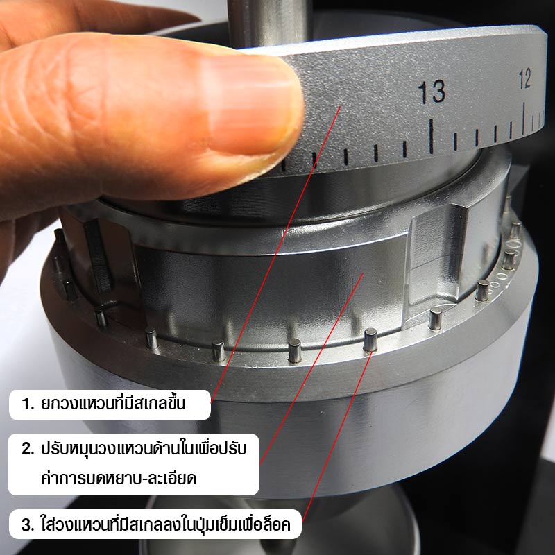 เครื่องบดกาแฟ ใช้มือหมุน อุตสาหกรรมเชิงพาณิชย์ และเฟืองบดทรงกรวย Ø83 mm. 1614-214