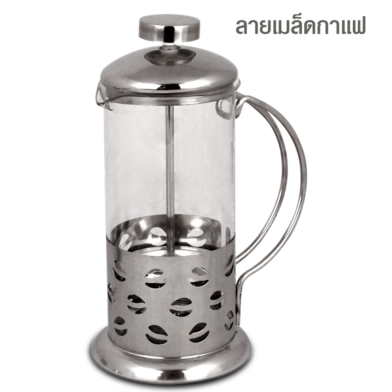 เฟรนช์เพรส กาชงชา กาแฟ ตีฟองนม แก้วบอโรซิลิเกต 350 มล.