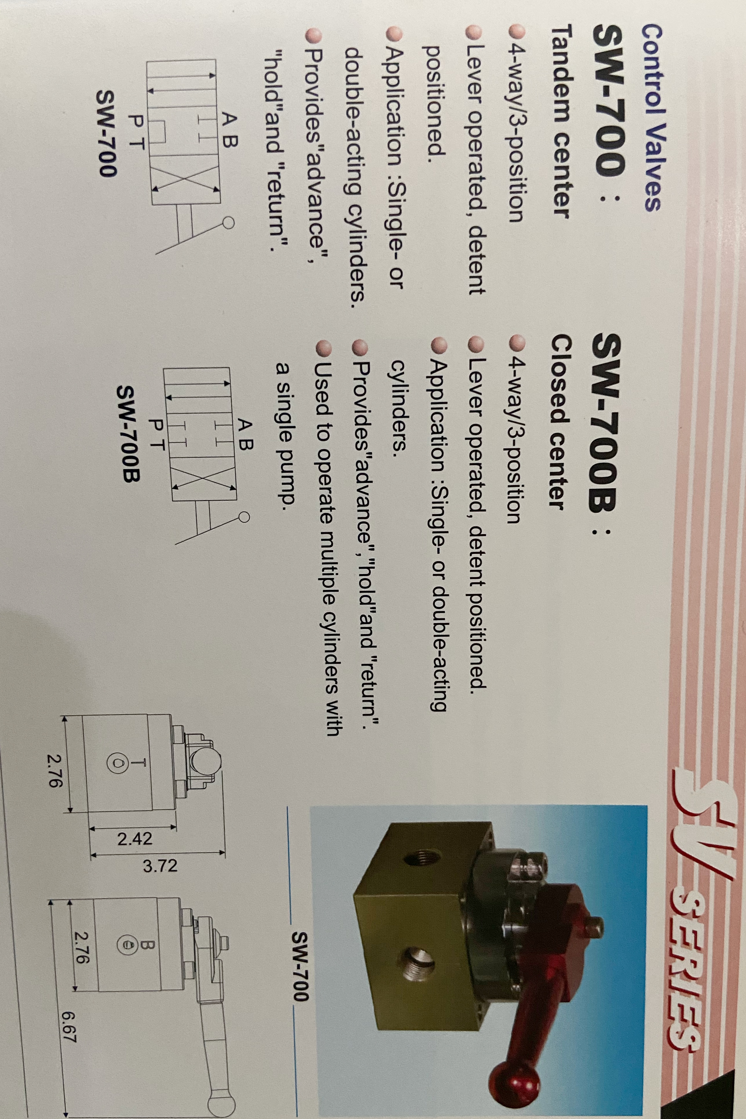 Control Valves 4/3 700bar SW-700