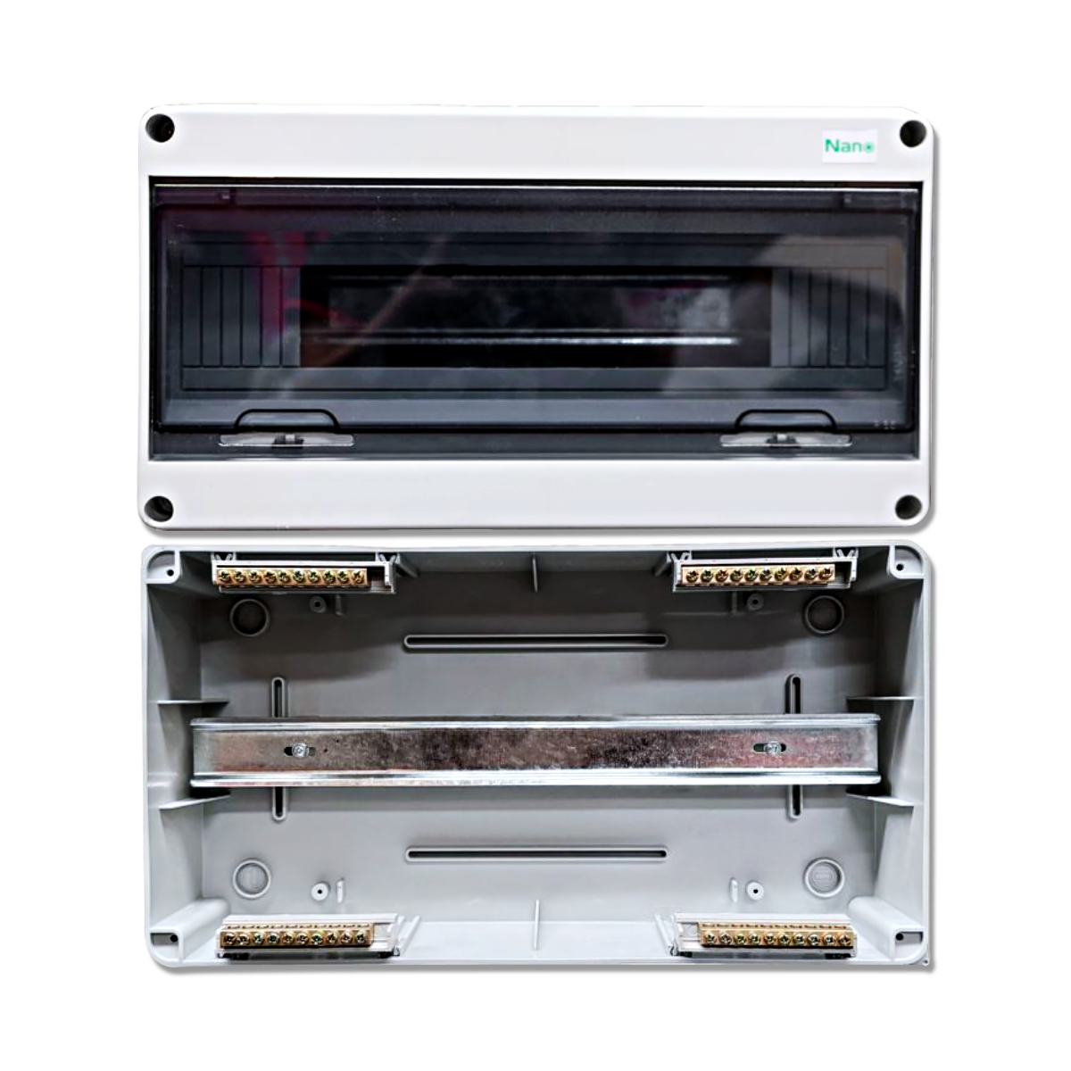 NANO ตู้คอนซูมเมอร์ยูนิตกันน้ำ IP65 ขนาด 18 ช่อง (ABS+PC)