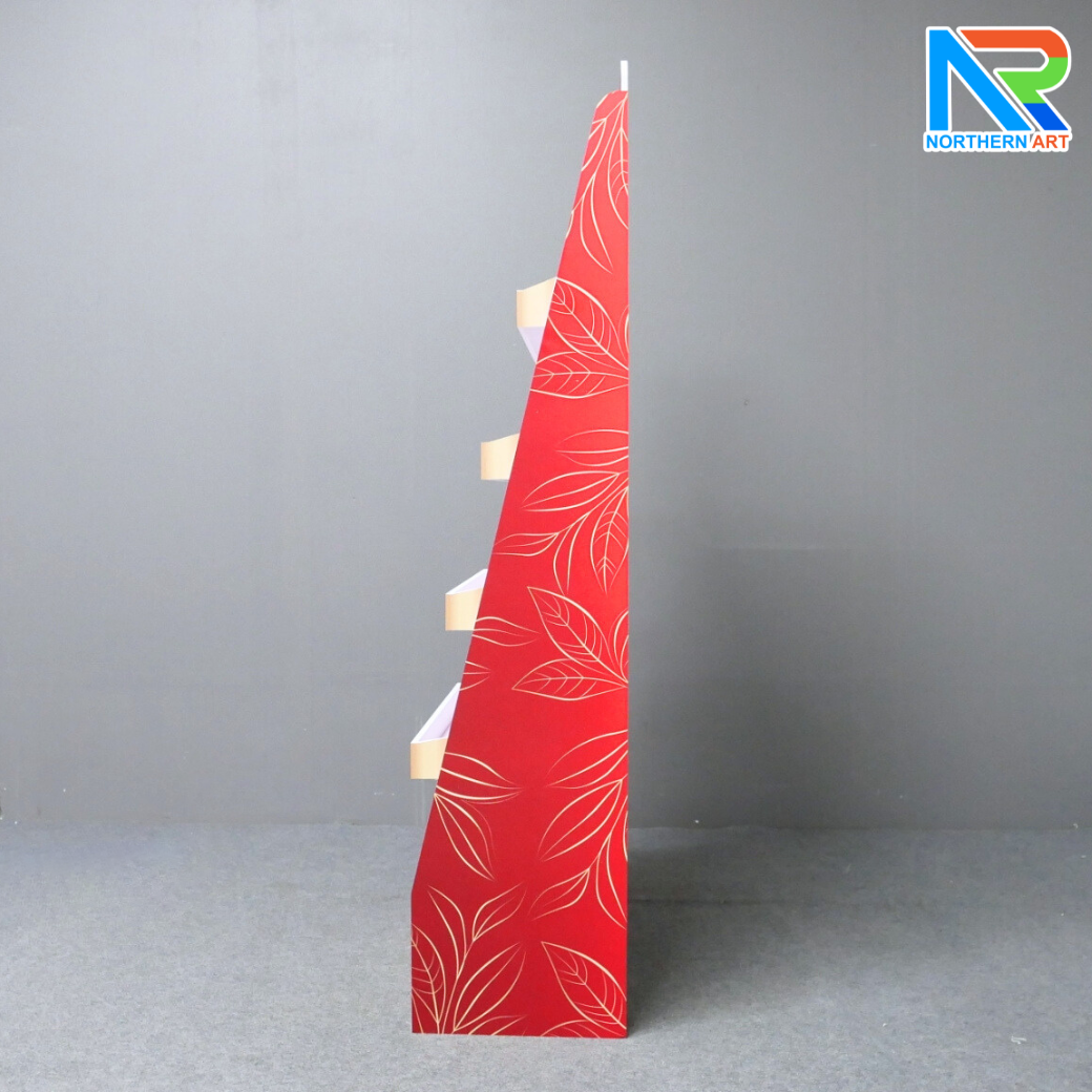 ชั้นวางสินค้าพลาสวูด 5 ชั้น ขนาด (W)61.6 x (D)30 x (H)135 cm. พร้อมงานพิมพ์ พลาสวูดหนา 8 มม. สั่งผลิตตามแบบ