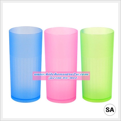 P06135 แก้วน้ำ ทรงตรงสูง 13 Oz.(6.5 x 6.5 x 14.2 cm) เกรดเอ สีสวย 2001 (ราคาส่งต่อ 12โหล:144 ใบ:เฉลี่ย 85บ/โหล)