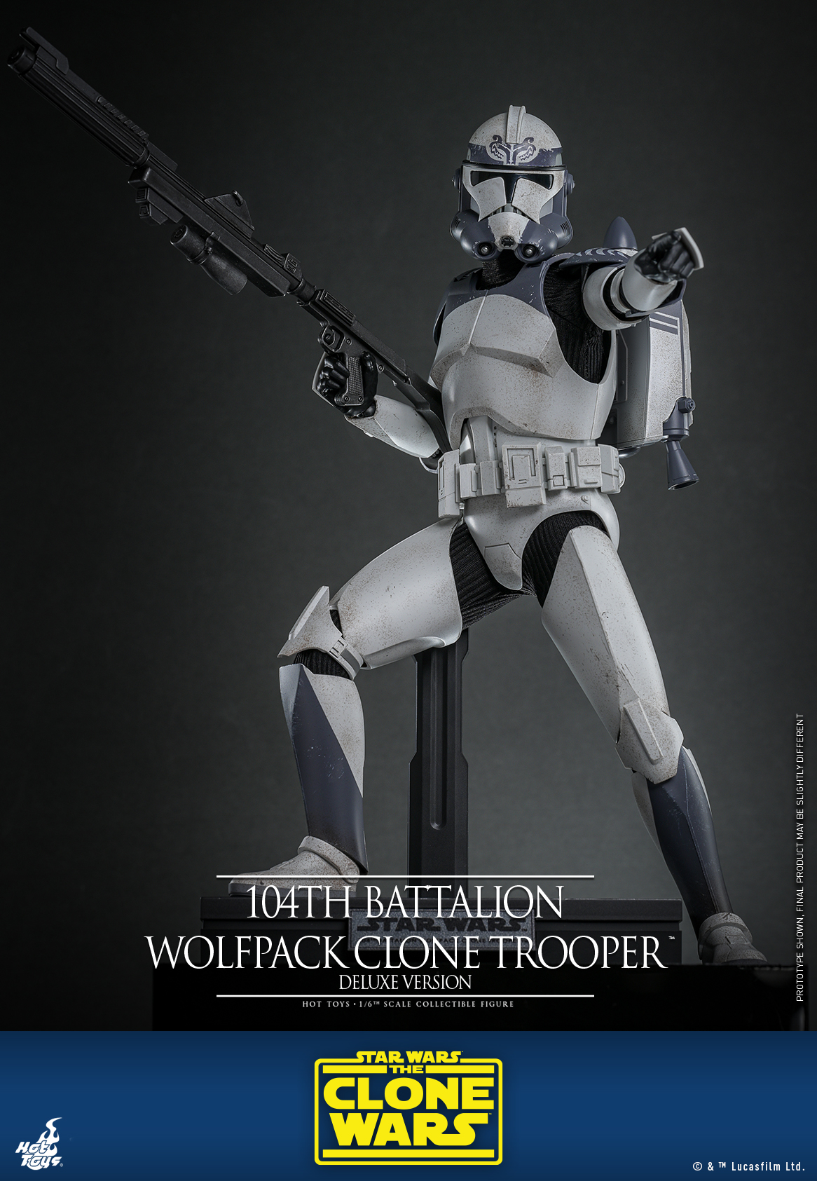 Hot Toys TMS143 Star Wars: The Clone Wars - 104th Battalion Wolfpack Clone Trooper (Deluxe Version)