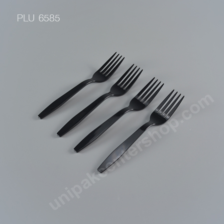 ส้อมพลาสติก 6 นิ้ว สี ดำ/ใส ตรา ก้านตอง (100อัน)