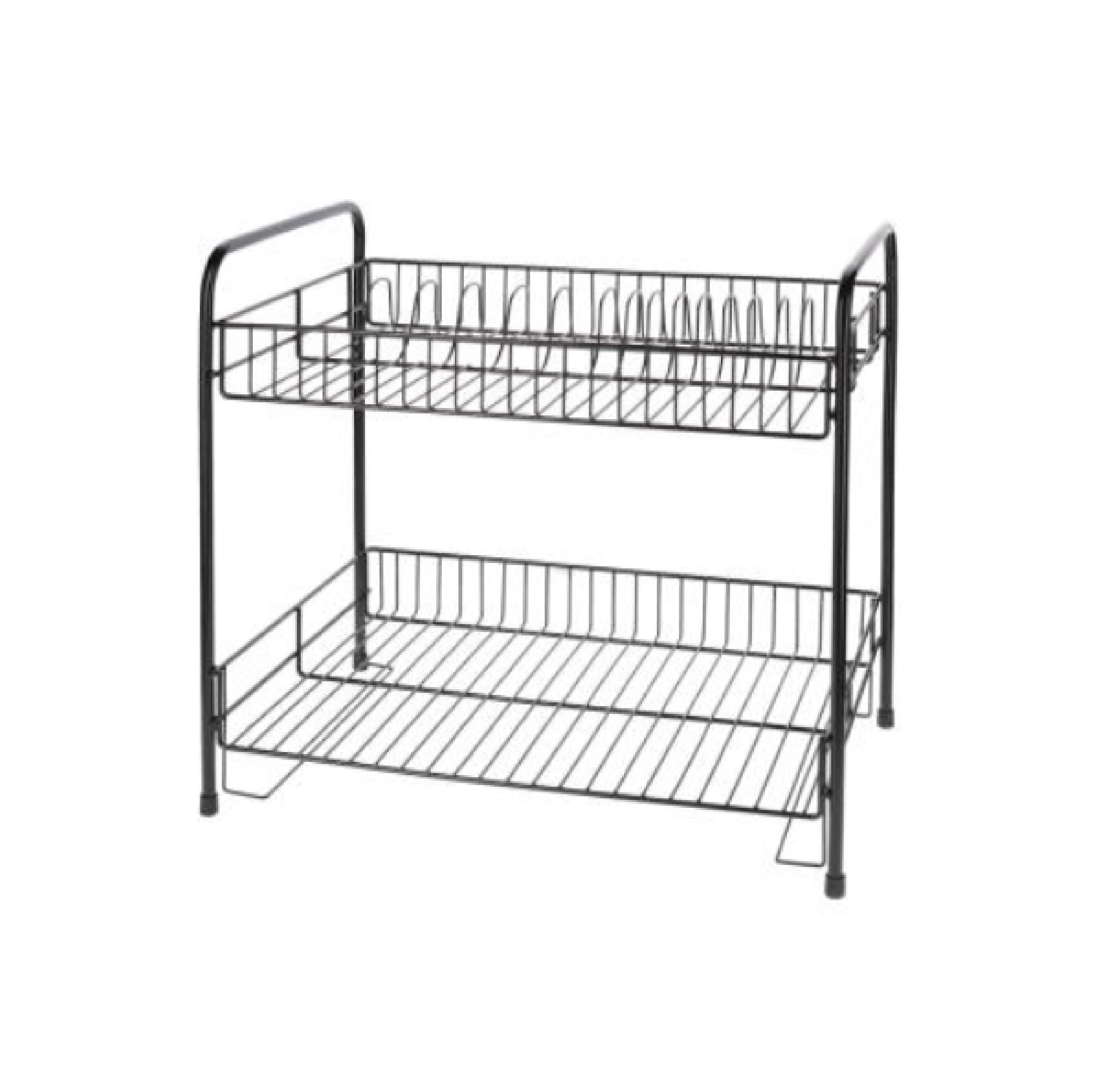 ชั้นคว่ำจานเหล็กพ่นสีอีพ็อกซี่แบบตั้งพื้น 2 ชั้น (ใหญ่) Darco KASSA HOME รุ่น MHC-5645 สีดำ