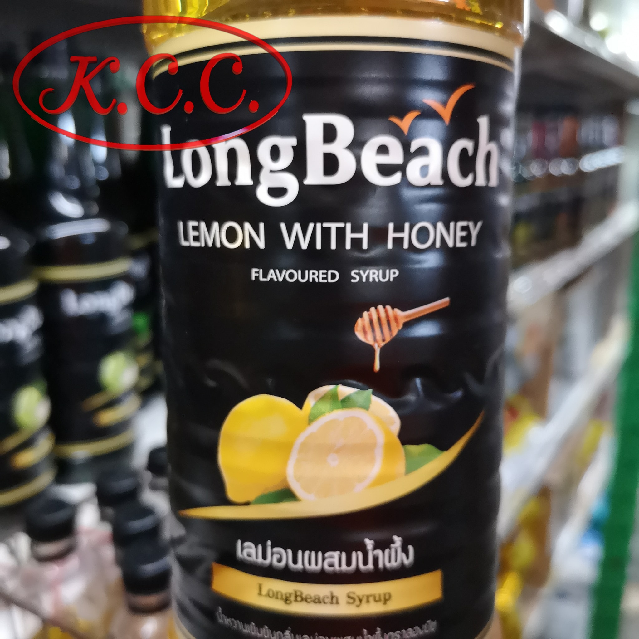 ลองบีช น้ำหวานกลิ่น น้ำผึ้งมะนาว LongBeach Lemon with honey 740 ml.