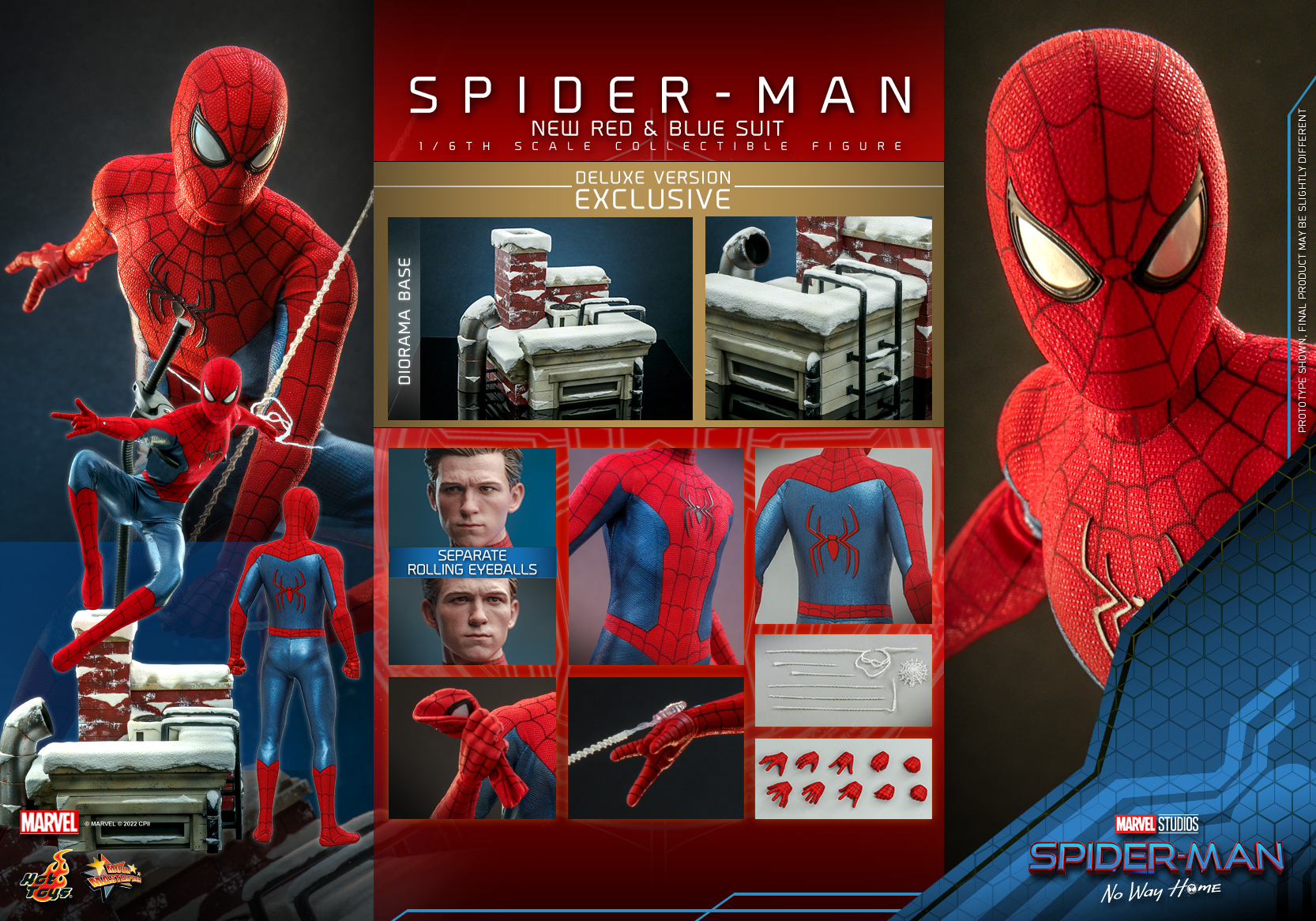 Hot Toys MMS680 1/6 Spider-Man: No Way Home - Spider-Man (New Red and Blue Suit) [Deluxe Version]