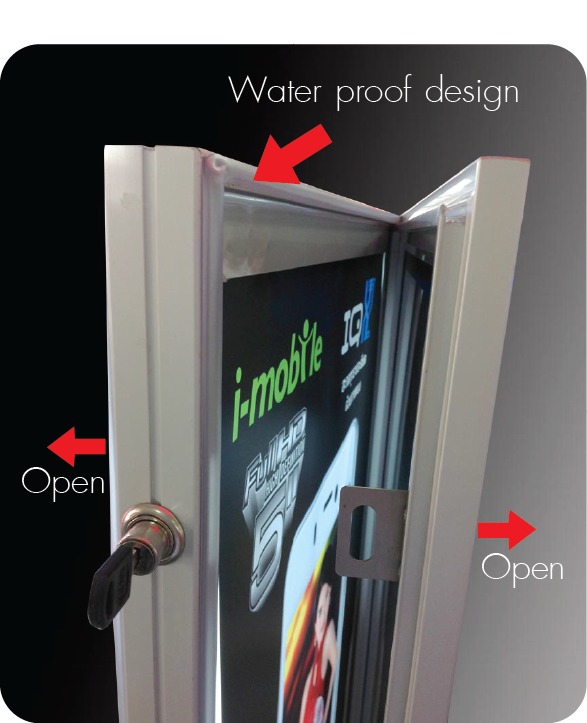 ตู้ไฟตั้งพื้น LED 2 หน้า มีล้อ ขนาด (W) 60 X (H) 155 ซม. รุ่น OUTDOOR (มีกุญแจล็อค) เหมาะกับภายนอกอาคาร
