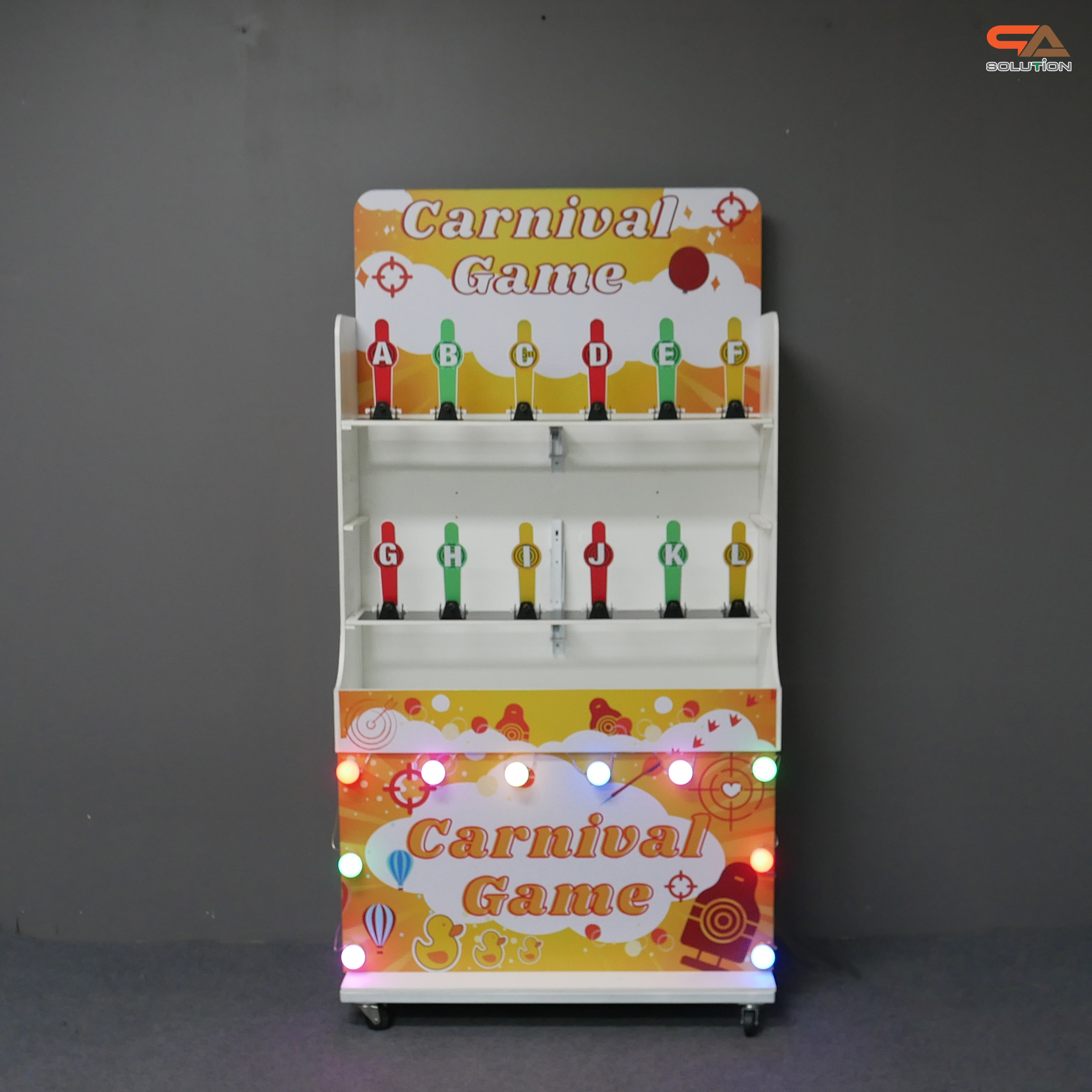 เกมส์ CARNIVAL GAME ยิงเป้าเหล็กแท่ง ขนาด (W) 90 x (L)50 x (H)176 cm. พร้อมเป้าเหล็ก 12 อัน ปืนกระสุนโฟม 2 ชุด