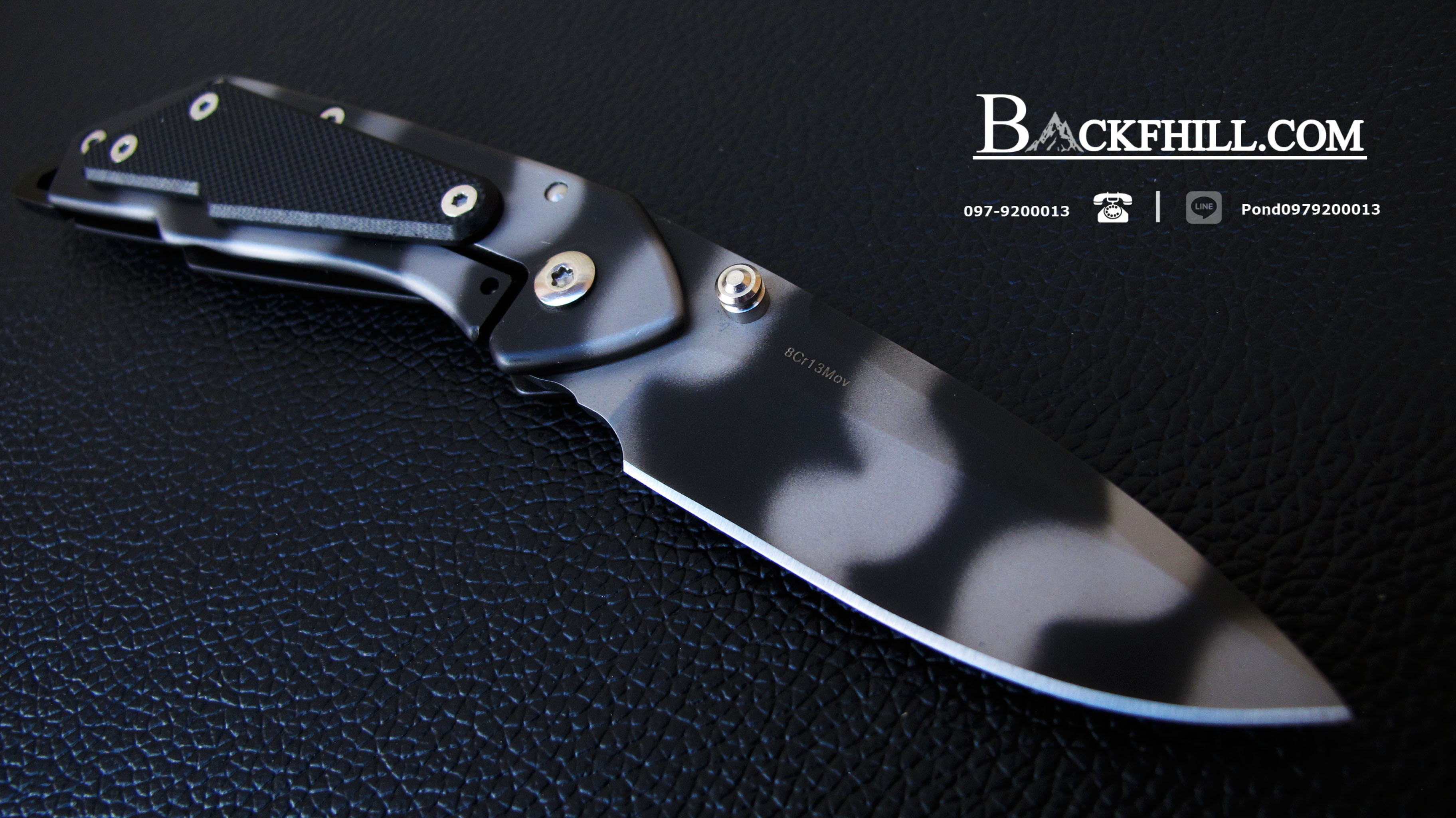 มีดพับ ENLAN Stainless Steel 8Cr13MOV ของแท้ 100 % ลายงูทะเล