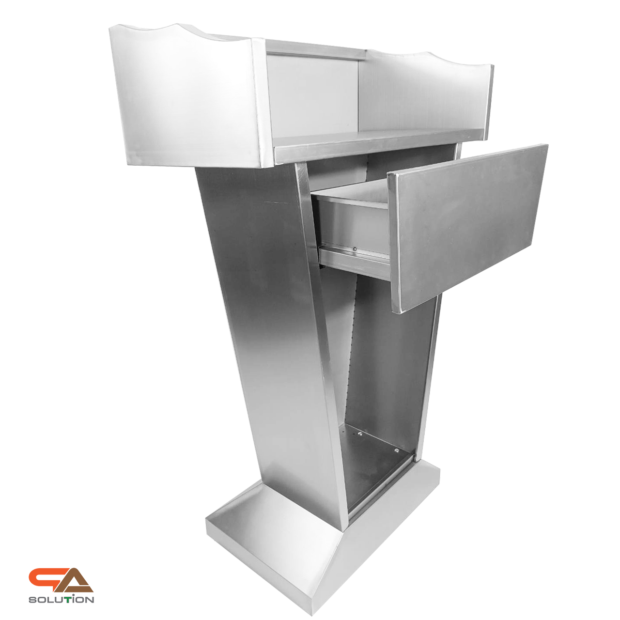 CLEARANCE SALE!โพเดียมสแตนเลส เกรด304 พร้อมลิ้นชัก ไม่เป็นสนิม ขนาด (W) 69.5 x (L) 36 ซม. สูง 112 ซม.