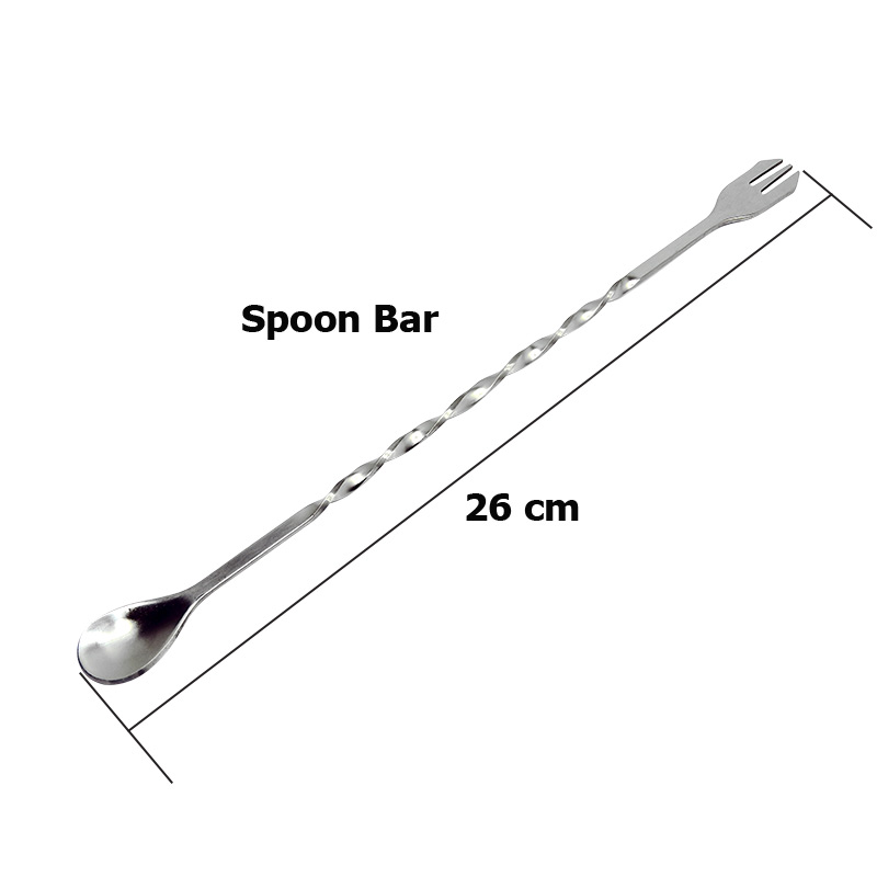 ช้อนบาร์ ปลายส้อม ช้อนคนเครื่องดื่ม ยาว 26 cm.