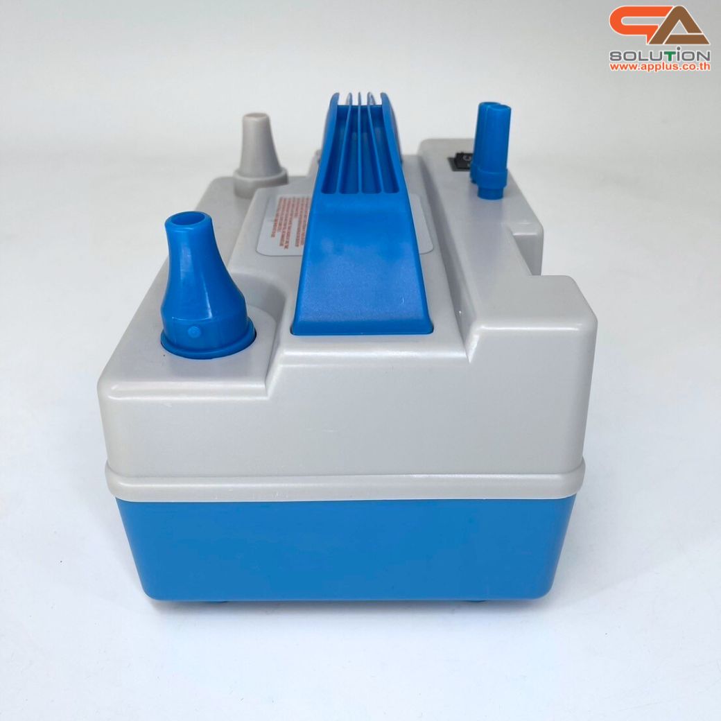 ปั๊มลมไฟฟ้า ปั๊มลมลูกโป่ง รุ่น Q-668 PLUS ขนาด (W)19 x (D)13 x (H)10 cm. พร้อมหัวฉีดหลายขนาด 1 ชุด