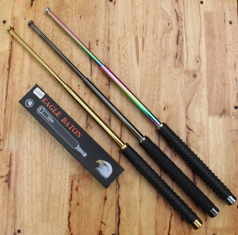 กระบองเหล็ก ดิ้วเหล็ก 3 ท่อน EAGLE Baton. ของแท้ (สีทอง)