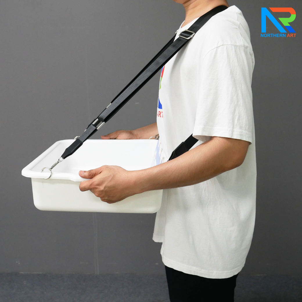 SAMPLING MOBILE TRAY ถาดแจกเคลื่อนที่ ขนาด (W)52 x (D)38 x (H)11 cm. ถาดพลาสติกสีขาวพร้อมสายคล้อง