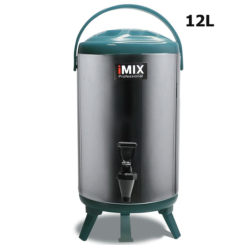 ถังเก็บชานมสแตนเลส ถังคูลเลอร์ 12 ลิตร มีสีดำ แดง เขียว