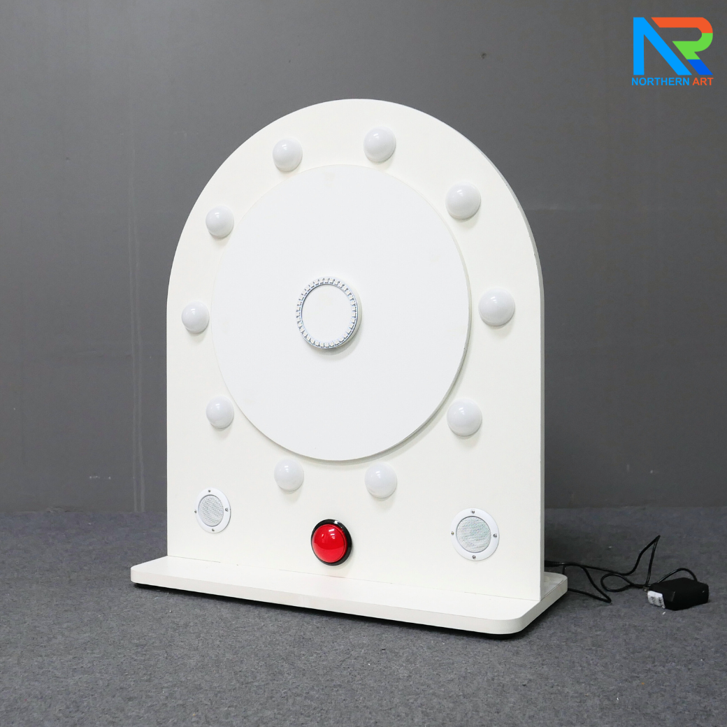 เกมส์วงล้อไฟฟ้าตั้งโต๊ะ แบบปุ่มกดแรนดอม ไฟวิ่งวนพร้อมเสียง ขนาด (W)58 x (D)25 x (H)65 ซม.