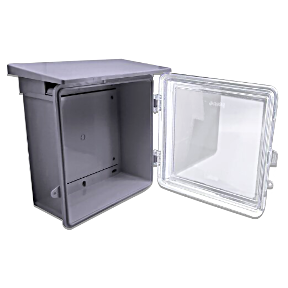 NANO ตู้กันฝน ขนาด 11.5x13x6" สีเทา(ฝาใส) รุ่น NANO-102CG (1 ชิ้น/กล่อง)