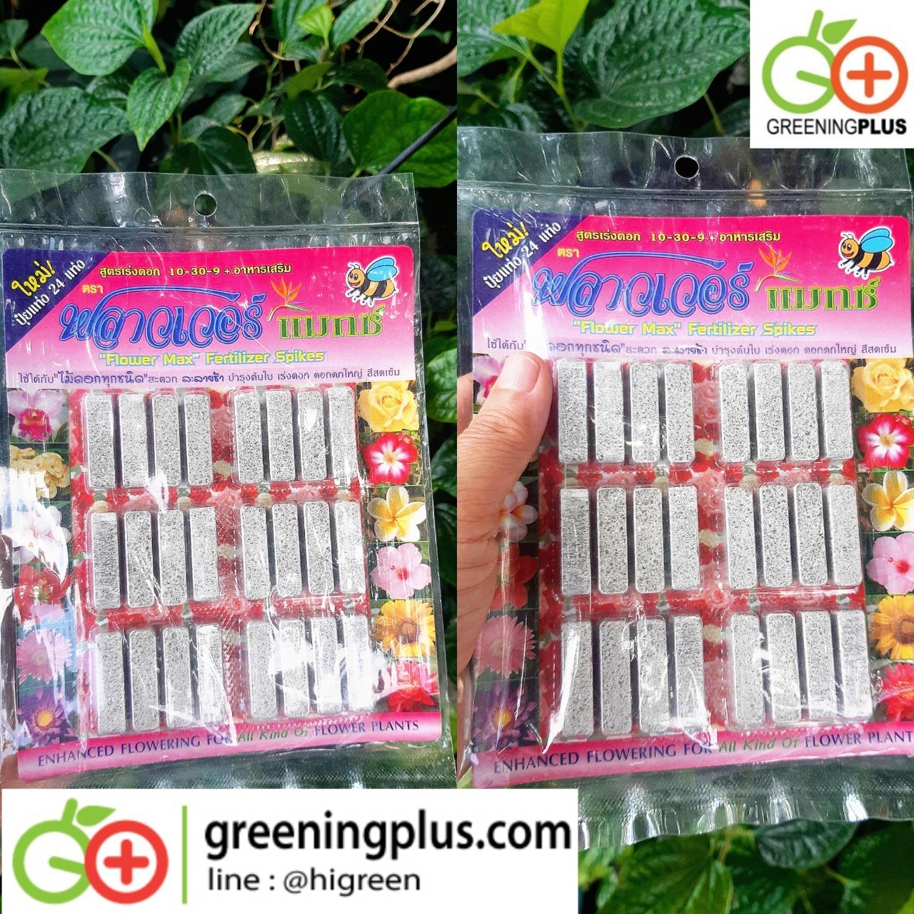 ปุ๋ยแท่ง 24 แท่ง สูตรเร่งดอก 10-30-9 ใช้กับไม้ดอกทุกชนิด /แพ็ค