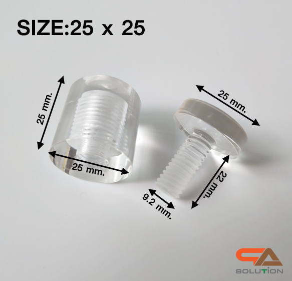 หมุดลอยอะคริลิคใส ยึดกรอบภาพ หมุดยึดกระจก ขนาด 25x25 mm. (สั่งขั้นต่ำ 4 อัน)