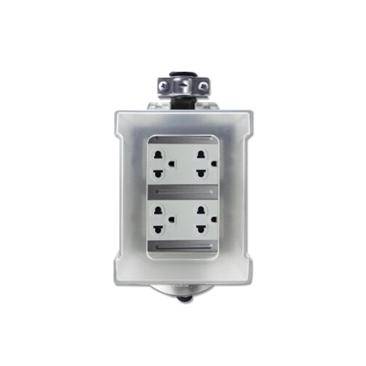 NANO บล็อคยางพร้อมเต้ารับ 4 ช่อง (ไม่มีสายไฟ) + ฝา PC กันน้ำ รุ่น RBNS4-NM-CC (1 ชิ้น/กล่อง)