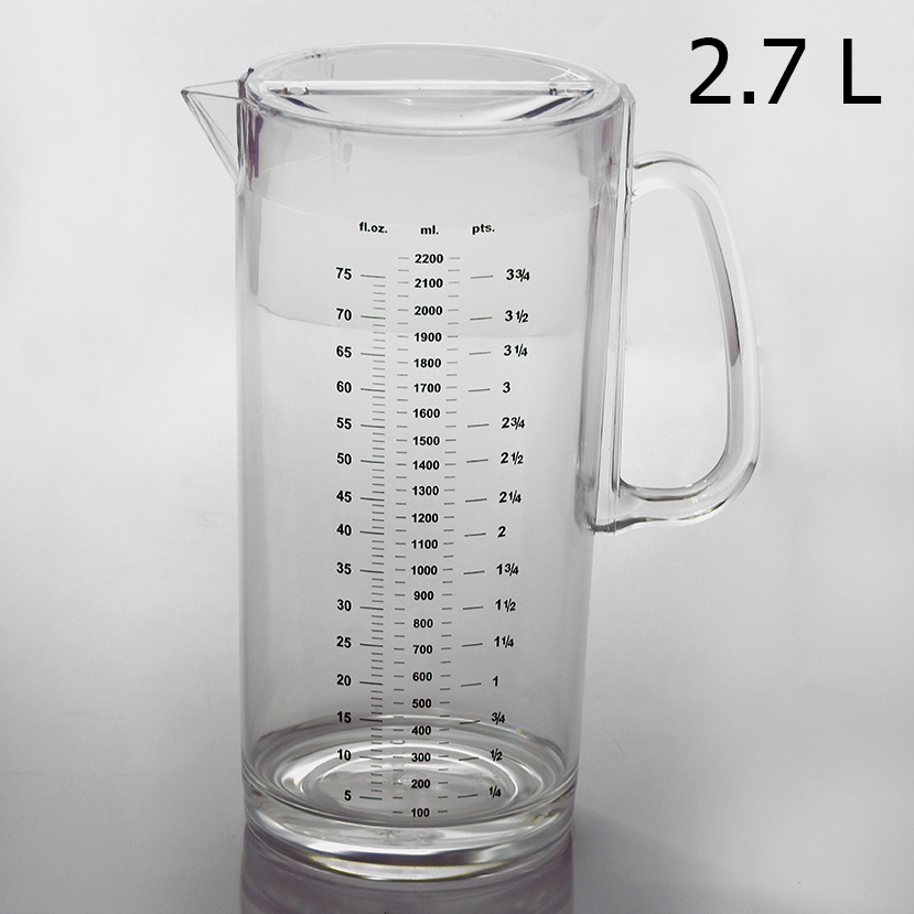 เหยือกใส่น้ำดื่ม เหยือกตวง มีสเกลตวงปริมาณ 2.7 ลิตร มีฝาปิด ด้ามจับ 1610-571