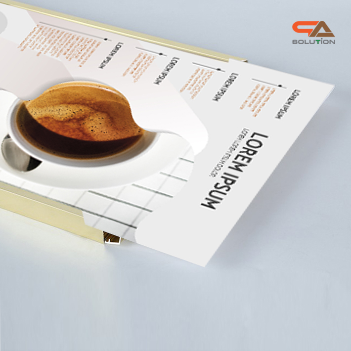 กรอบอะลูมิเนียม กรอบโปสเตอร์ กรอบรูป SNAP FRAME รุ่น B สีทอง สอดงานพิมพ์ด้านบน น้ำหนักเบา ติดตั้งง่าย ไม่ต้องเจาะผนัง