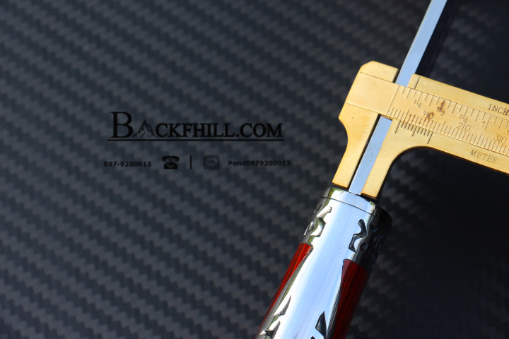 มีดใบตาย COLUMBIA รุ่น G53 มีดทรงโรมัน ด้ามจับแกะลายคลาสสิค ไม้สองสีอย่างดี พร้อมซองไนลอน