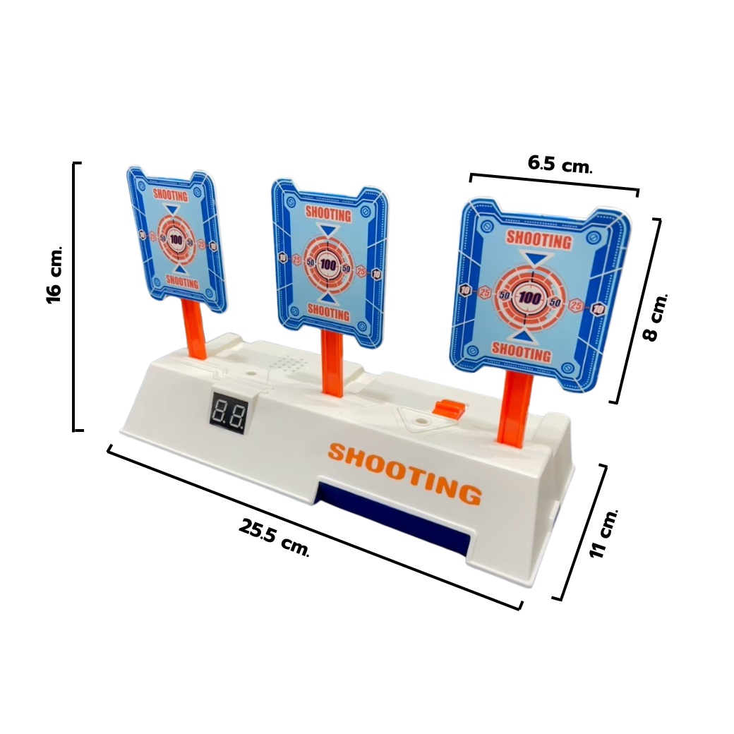 เกมส์ยิงเป้าตั้งโต๊ะ ขนาด (W)40 x (D)40 x (H)90 cm. พร้อมเป้านิ่ง 3 แผ่น 3 ชุด และปืนกระสุนโฟม 1 กระบอก