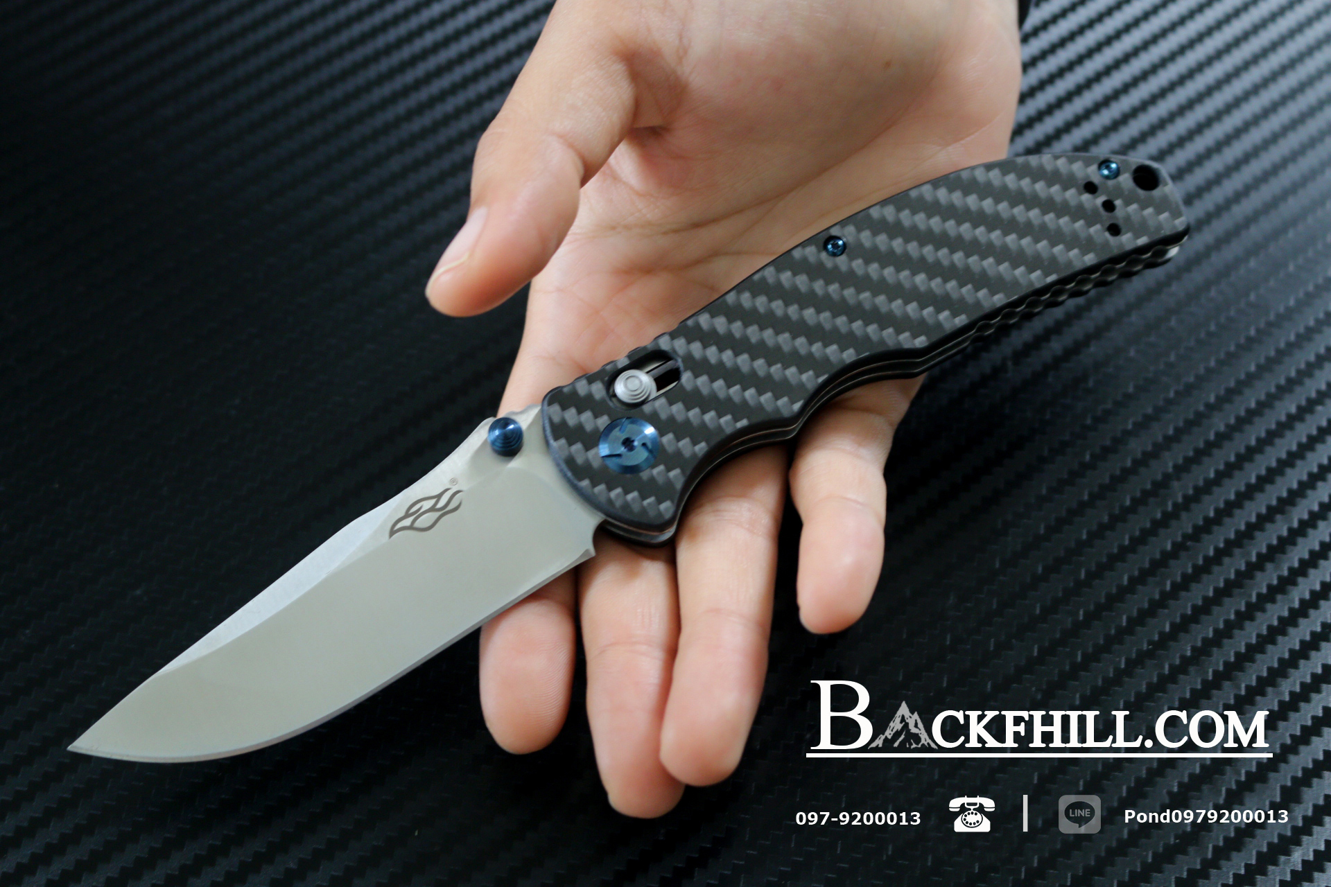 มีดพับ Ganzo รุ่น F7501-CF ด้ามคาร์บอนไฟเบอร์