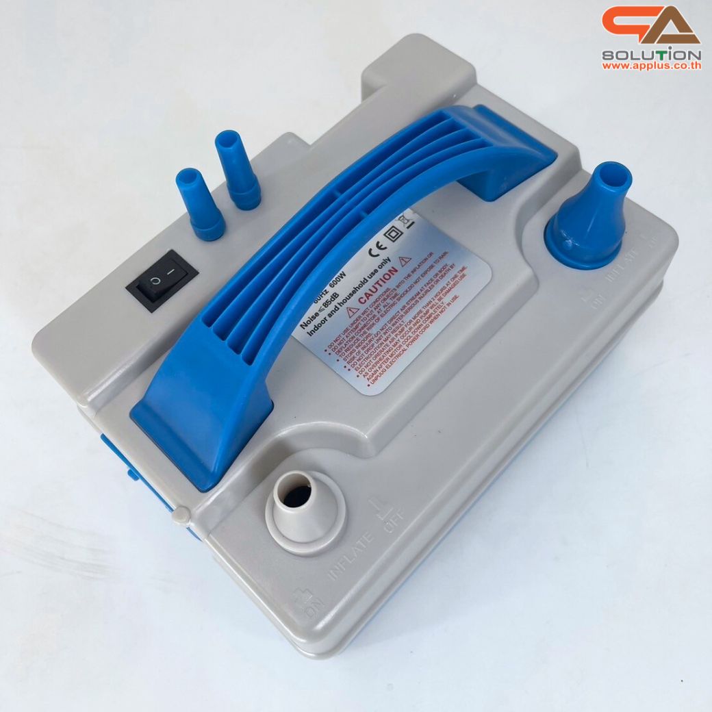 ปั๊มลมไฟฟ้า ปั๊มลมลูกโป่ง รุ่น Q-668 PLUS ขนาด (W)19 x (D)13 x (H)10 cm. พร้อมหัวฉีดหลายขนาด 1 ชุด