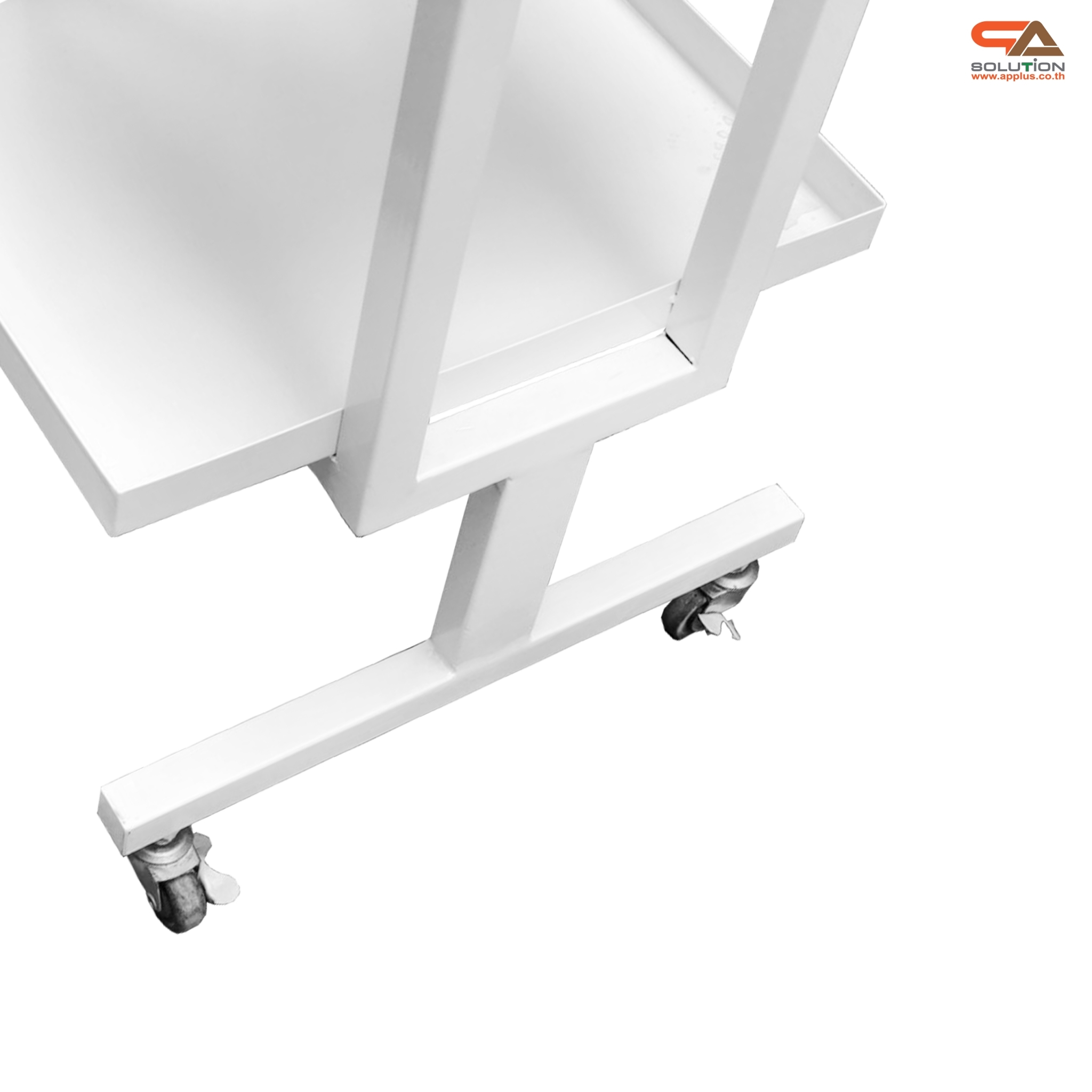 ชั้นวางสินค้าเหล็ก 4 ชั้น สีขาว ขนาด (W)40 x (D)40 x (H)162 ซม. พร้อมล้อ เคลื่อนย้ายสะดวก แข็งแรง รับน้ำหนักได้ดี