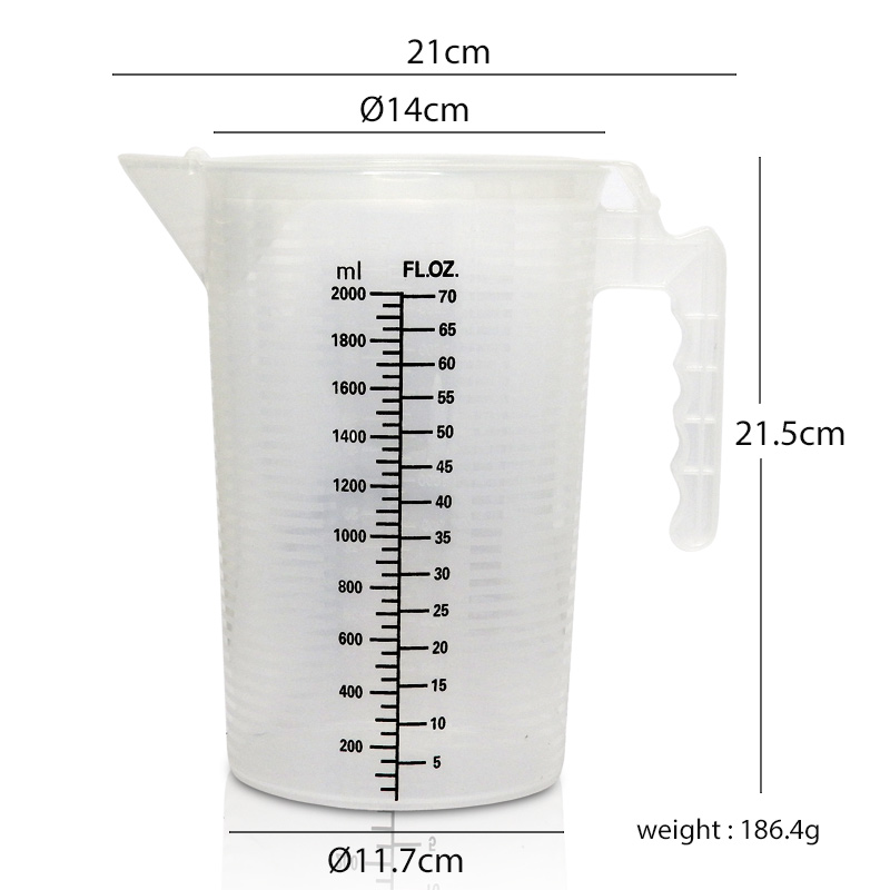 ถ้วยตวงพสาติก PP มีฝาปิด 2000ML