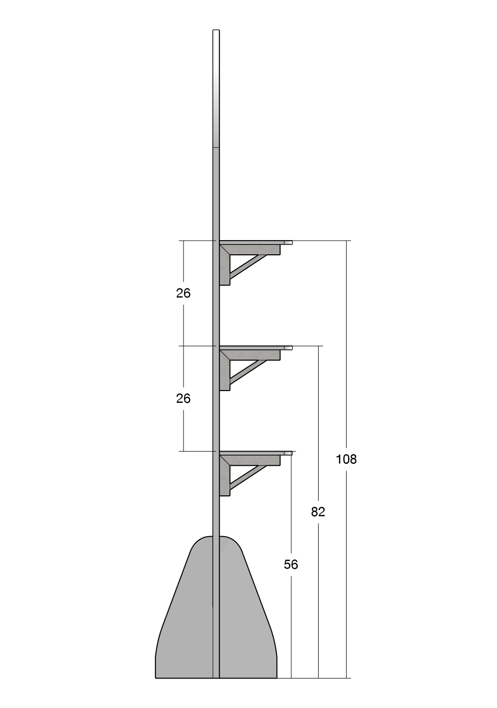 ชั้นวางสแตนดี้ไม้ MDF ปิดผิวเมลามีน แบบพับขั้นวางได้
