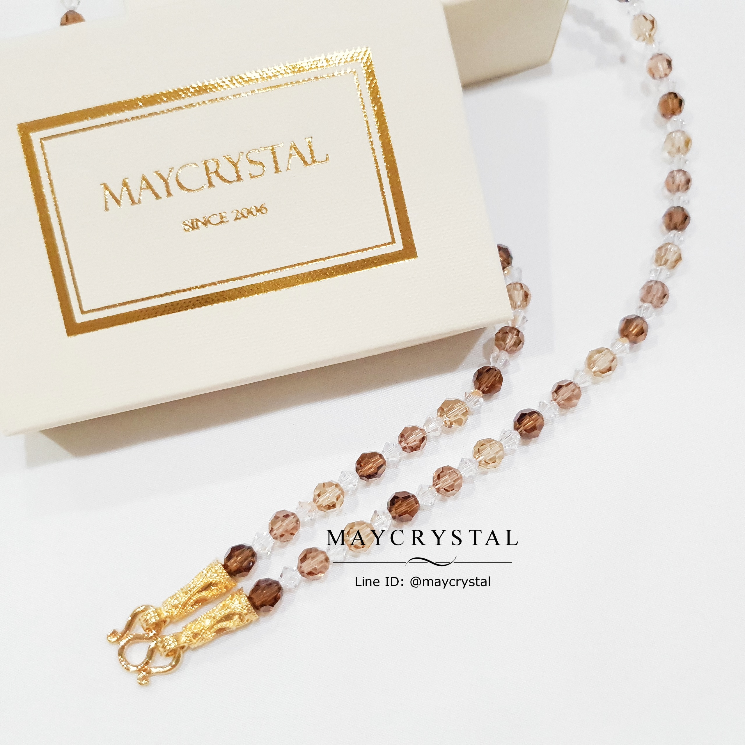 สร้อยคอคล้องพระ คริสตัลแท้จากยุโรป (Embellished with Crystals from Austria)