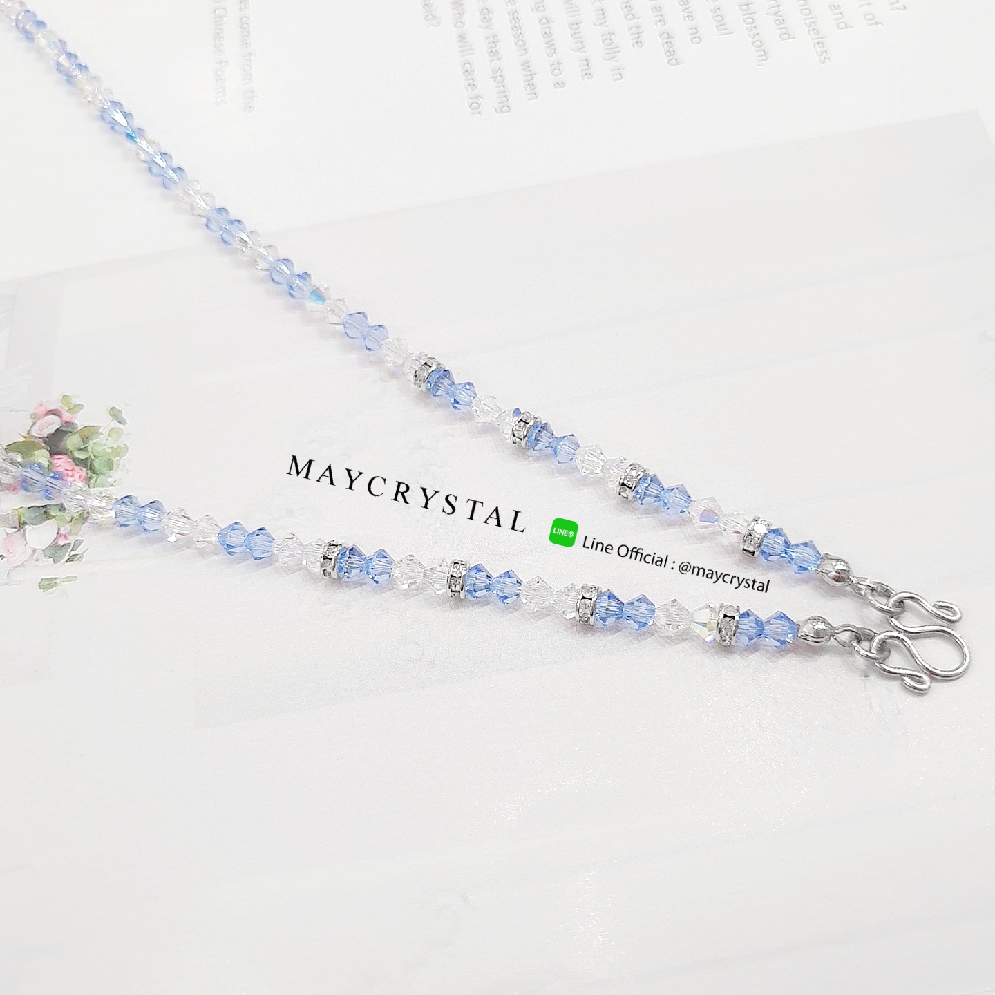 สร้อยคอคล้องพระ คริสตัลแท้จากยุโรป (Embellished with Crystals from Austria)