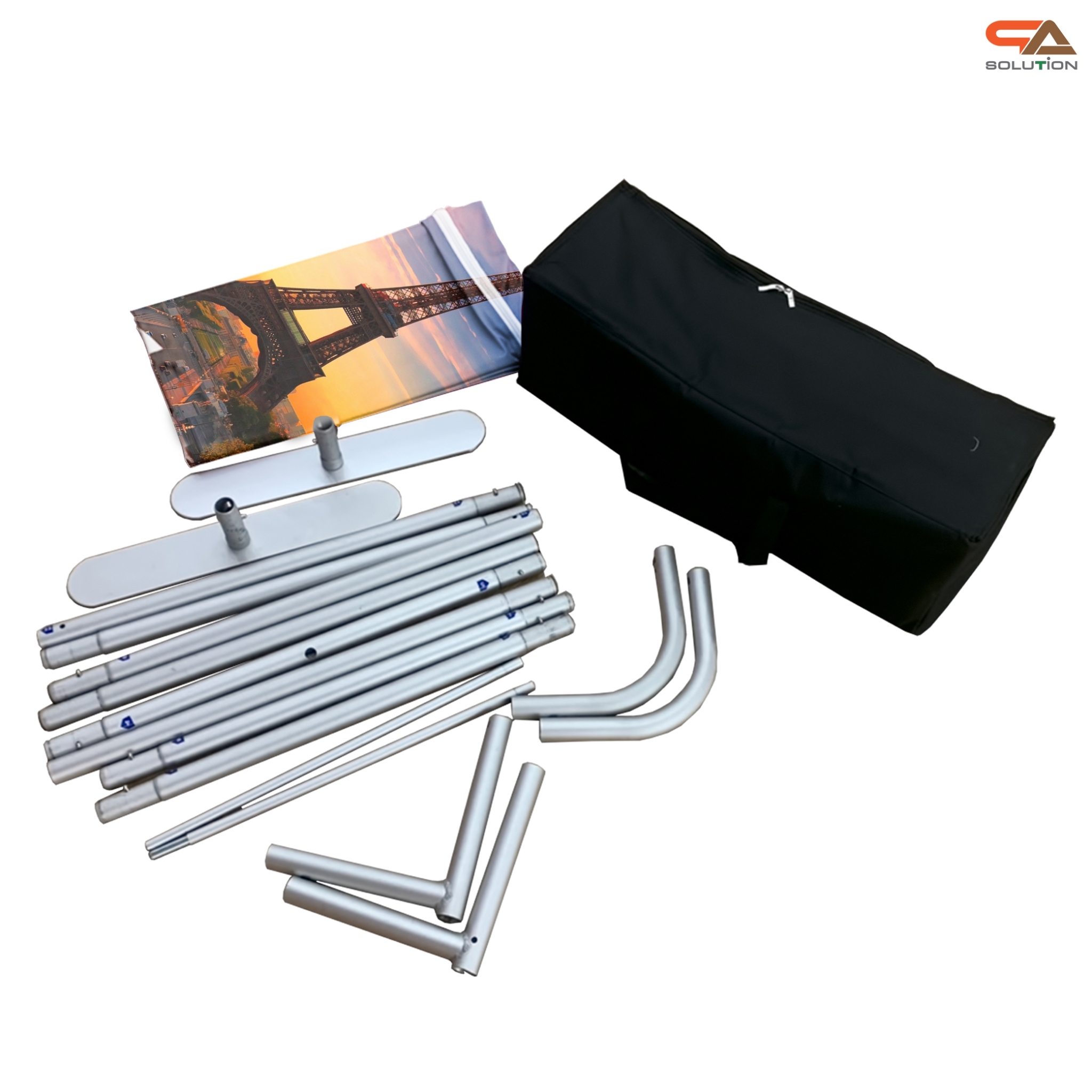 แบคดรอปผ้า A series โครงอะลูมิเนียม ถอดประกอบได้ ขนาด (W)100 cm. x (H)228–324.6 cm. พร้อมกระเป๋าใส่อุปกรณ์