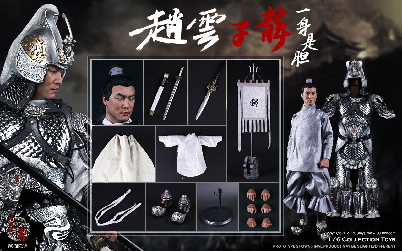 303TOYS MP011 + MP012 1/6 THREE KINGDOMS - ZHAO YUN ZILONG + YULAN WHITE STEED