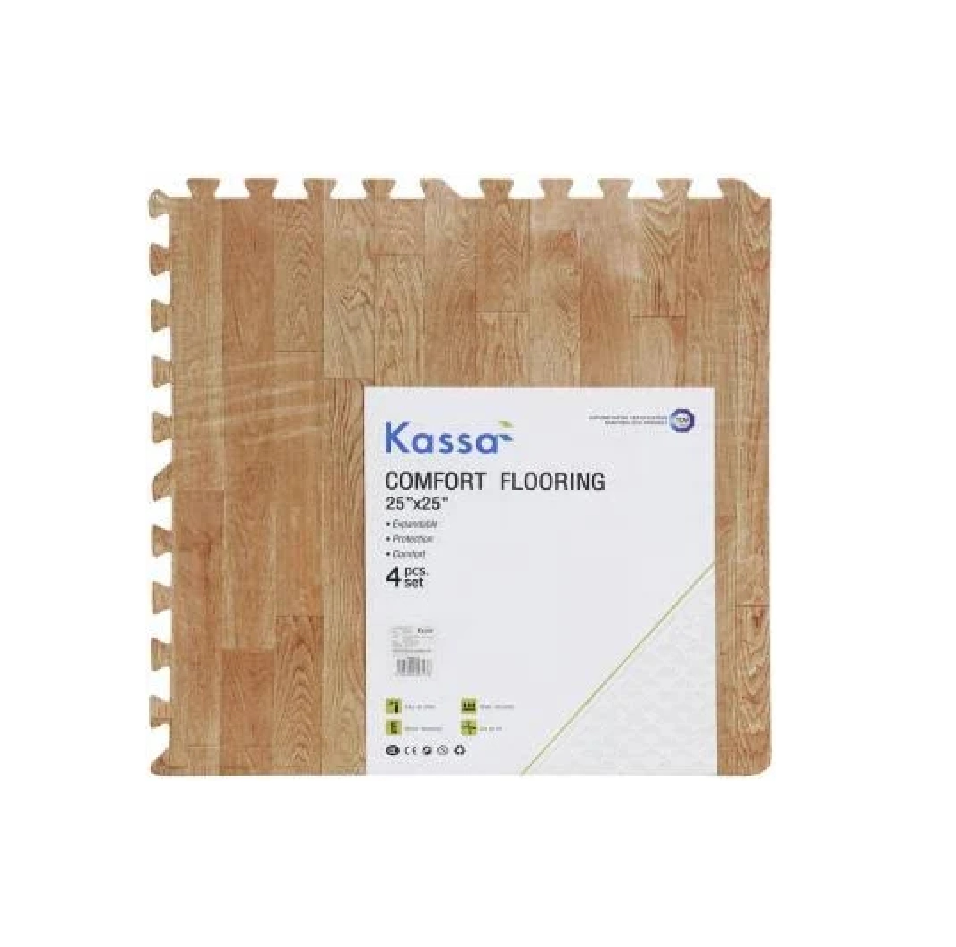 แผ่นโฟมปูพื้นลายไม้ KASSA รุ่น HRED-41-CL ขนาด 60 x 60 x 1 ซม. สีน้ำตาล