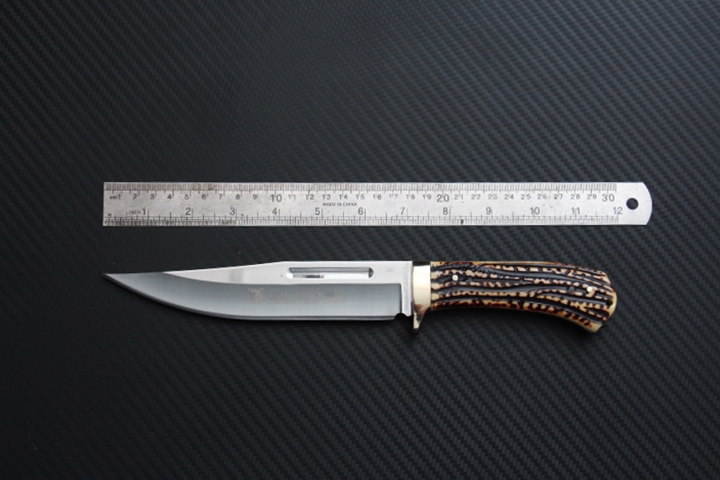 มีดพก COLUMBIA รุ่น SA20 ของแท้ ด้ามเขากวางจำลองขนาด 12 นิ้ว พร้อมซองไนลอน