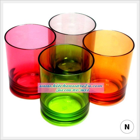 P06131 แก้วน้ำ (8.5 x 8.5 x 10.2 cm) ตกไม่แตก เกรดเอ สีสวย No.265 (ราคาส่งต่อ 3โหล:36 ใบ:เฉลี่ย 25 บ/ใบ)