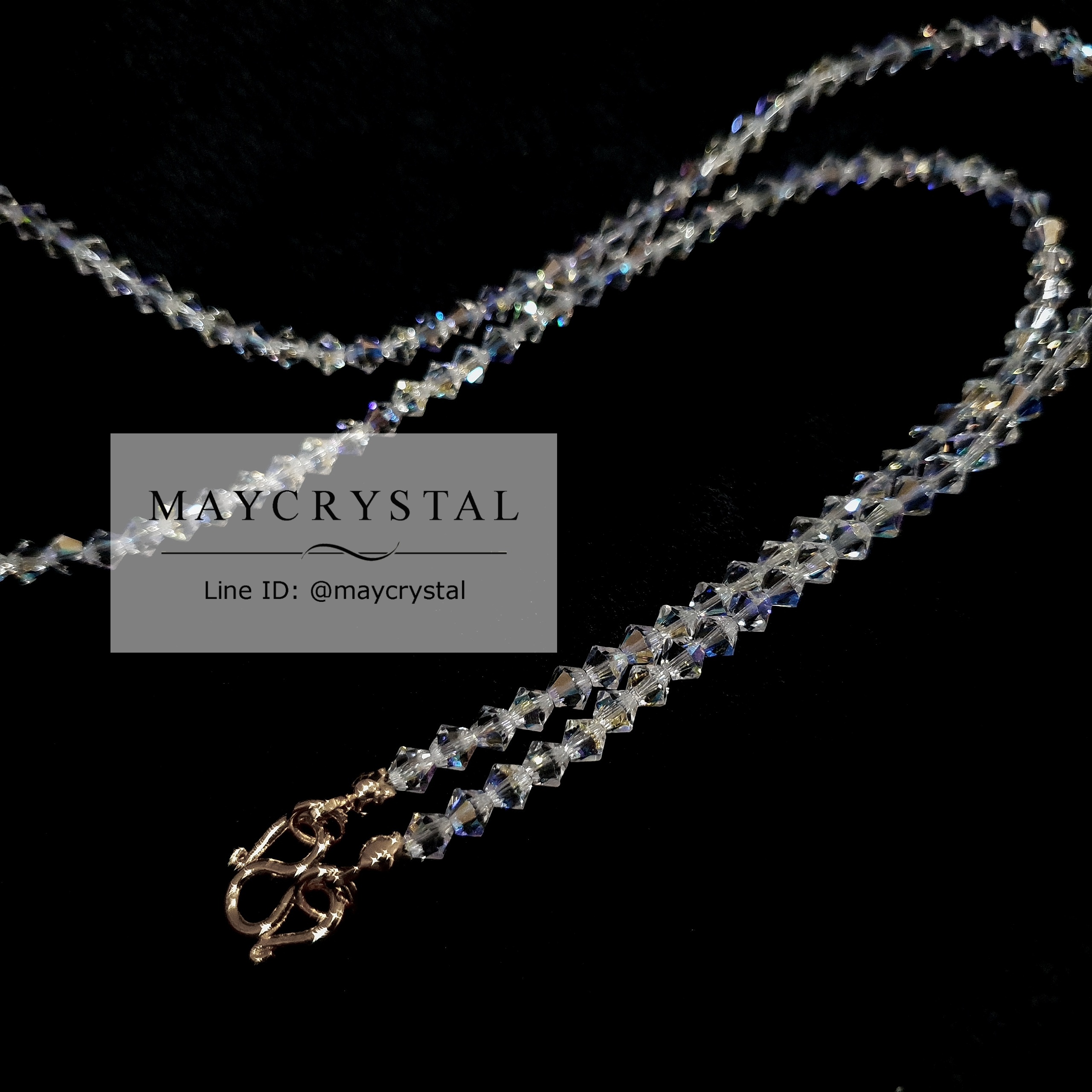 สร้อยคอคล้องพระ คริสตัลแท้จากยุโรป (Embellished with Crystals from Austria)