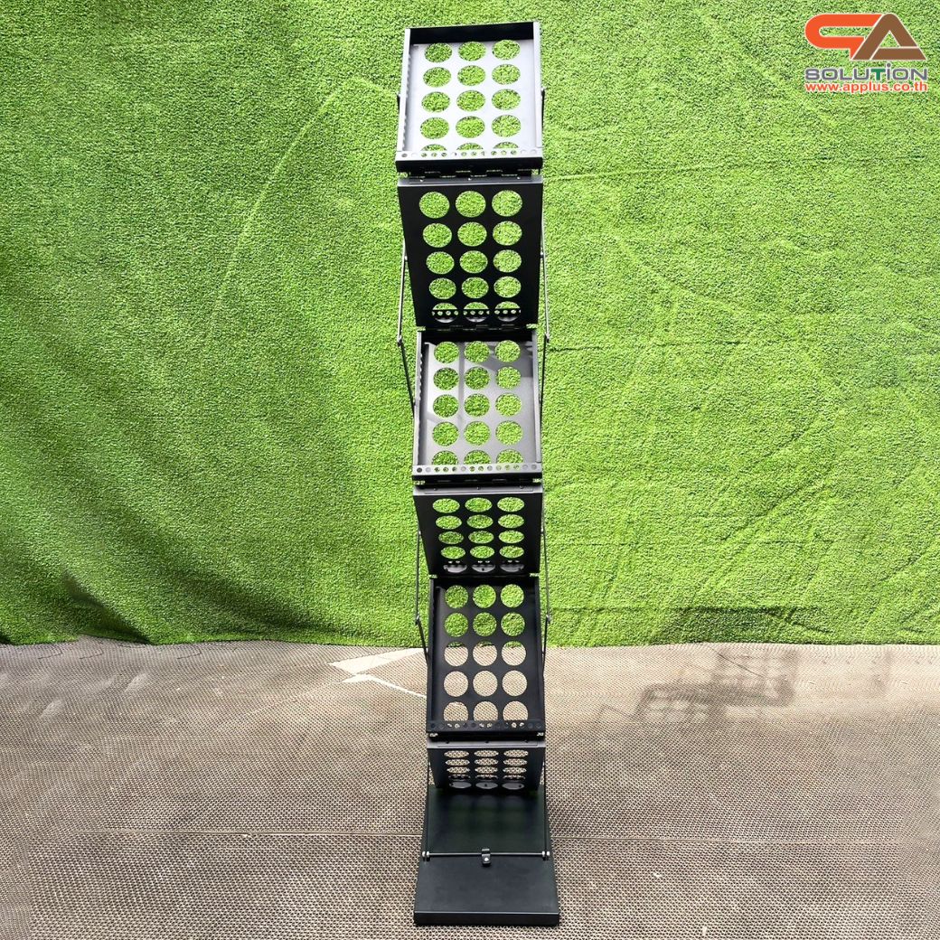 ชั้นวางโบรชัวร์เหล็ก สีดำ รุ่นพับได้ 2 ด้าน ขนาด A4 พับเก็บได้ เคลื่อนย้ายสะดวก พร้อมกระเป๋า 1 ใบ